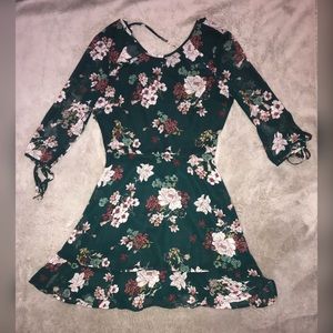Green floral dress
